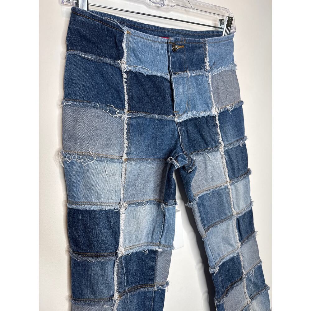 Y2K Zana-Di Patchwork Flare Jeans Low Rise Stretch Denim 26” Waist - Picture 6 of 13